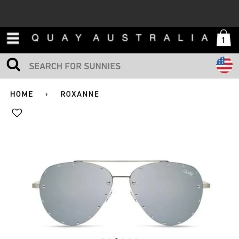 Quay Australia Sold Out Silver Studded Roxanne Sunglasses